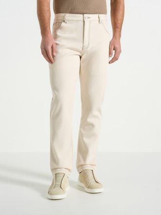 Mani&egrave;re De Voir Slim Tapered Jeans in Cream at Nordstrom, Size 38