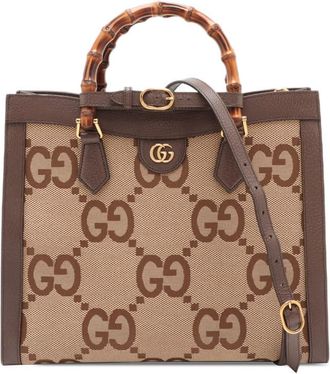 Gucci Pre-owned Gucci Large Jumbo GG Canvas Bamboo Diana Satchel Ladies GAEYQVNLIVF60VEY
