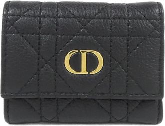 Dior Black Leather Wallet (Tri-Fold) (Pre-Owned)