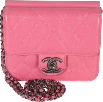 Chanel Pink Quilted Leather Mini Crossing Times Flap Bag (Authentic Pre-Loved)
