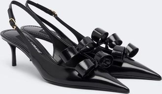 Dolce & Gabbana Bow-detail leather slingback pumps