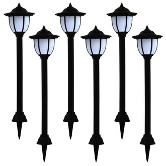 Berkfield Home Outdoor Solar Lamps 6 pcs LED Black