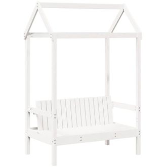 vidaXL Vidaxl - Bench with Roof White 117.5x70x176.5 cm Solid Wood Pine