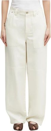 Wales Bonner Hymn Trouser - Dames - Loose Fit Jeans - Beige - M - Katoen - Jeans