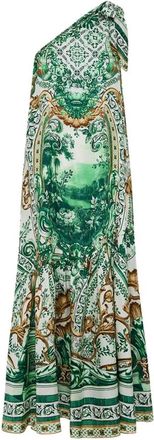 Camilla Zijden One Shoulder Jurk Gang van Rust - Dames - Avondkleed - Veelkleurig - Xs/S - Kleedjes