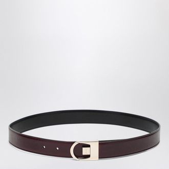 Saint Laurent Reversible belt in black/burgundy leather