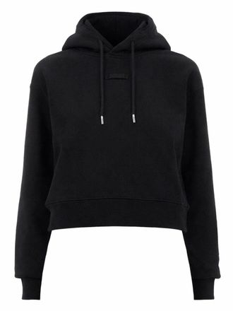 Jacquemus Grosgrain Black Cropped Minimalist Hoodie