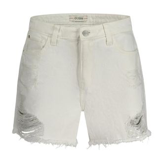 Guess Witte Denim Shorts met Distressed Effect - Dames - Denim shorts - Wit - W27 - Denim - Korte Broeken
