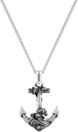 Vincero Mens Anchor Pendant Necklace in Silver at Nordstrom, Size 21