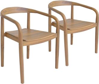 Sweeek Set of 2 acacia wood garden armchairs teak coloured - Naio