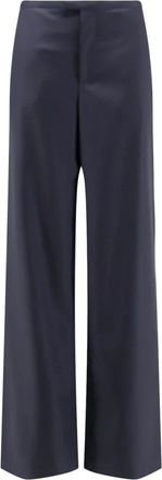 Gucci Lage Wollen Broek - Dames - Wijde Broeken - Blauw - S - Wol - Broeken