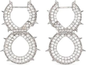 Darkai Spiked Hoop Earrings - Heren - Oorbellen - Grijs - ONE Size - Accessoires