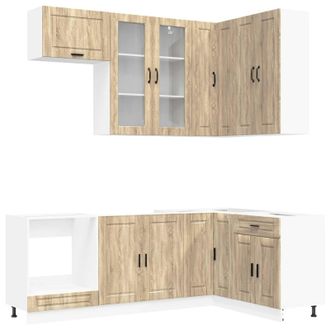 vidaXL Unidad De Cocina Porto 8 Uds. Roble Sonoma Madera De Ingenier&iacute;a Vidaxl