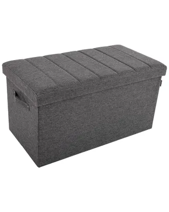 Seville Classics Channel Tufted Storage Trunk With Handles
