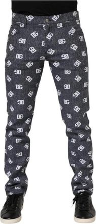 Dolce & Gabbana Logo Skinny Denim Jeans - Heren - Slim Fit Jeans - Grijs - XL - Denim - Jeans