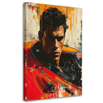 Feeby Impresi&oacute;n De Imagen Retrato Masculino En Rojo Y Naranja 80x120