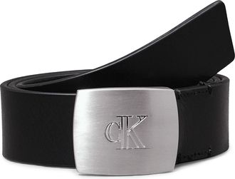 Calvin Klein Jeans Lederg&uuml;rtel CALVIN KLEIN JEANS LEATHER CLAMP BUCKLE 38MM, Herren, Gr. 125, schwarz, B&uuml;ffelleder, unifarben, G&uuml;rtel Lederg&uuml;rtel, mit Logopr&auml;gung