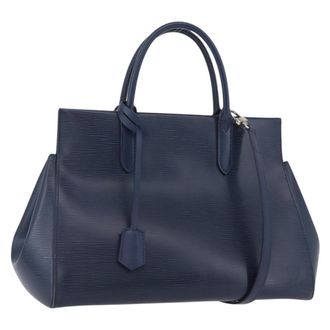 Louis Vuitton Marly Handbag Epi Leather Blue Leather Handbag (Pre-Owned)