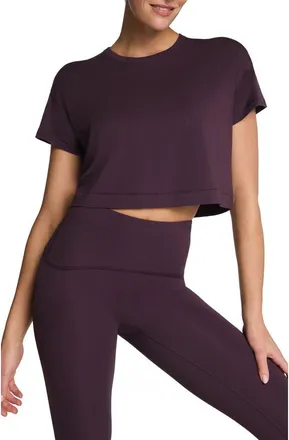 Spanx Supernaturals Crop T-Shirt in Blackberry at Nordstrom, Size X-Large