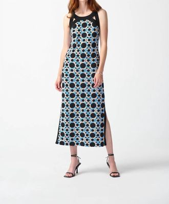 Joseph Ribkoff Cut-Out Neck Maxi Dress In Black Multi