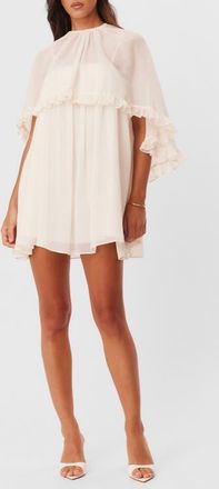 SNDYS Laurie Cape Minidress in Off White at Nordstrom, Size X-Large