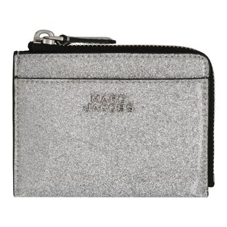 Marc Jacobs Wallets & Cardholders, female, Gray, ONE SIZE, The Coated Glitter Everyday Top Zip Wallet