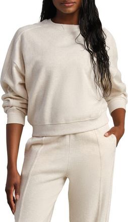 Rhone Signature Crewneck Cotton Blend Rib Sweatshirt in Oatmeal Heather at Nordstrom, Size X-Large