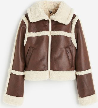H&M Jacke mit Teddyfutter - Brown