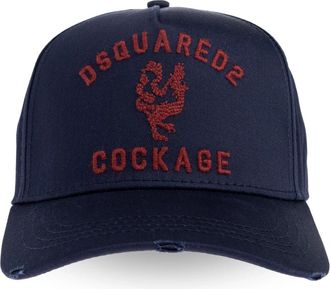 Dsquared2 Baseball Cap - Heren - Petten - Blauw - ONE Size - Katoen - Accessoires