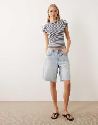 Cotton On Jorts ampi in denim blu alloro