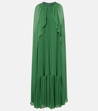 Self Portrait Caped chiffon gown