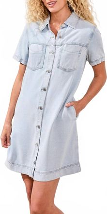 Tribal Denim Shirt Dress With Pockets In Bondibeach-1458