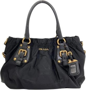 Prada Pre-owned Handbags, female, Black, Size: ONE SIZE Pre-owned Vintage Tote Bag