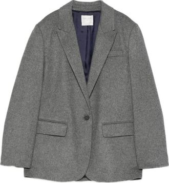 Forte_Forte My Jacket - Dames - Blazers - Grijs - S - Wol - Jassen