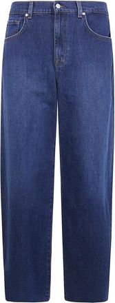 7 For All Mankind Bonnie Curvilinear Radar With Raw Cut - Dames - Loose Fit Jeans - Blauw - W26 - Katoen - Jeans
