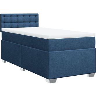 vidaXL Vidaxl - Cama Box Spring Con Colch&oacute;n Tela Azul 90x200 Cm