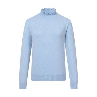 HV Polo Yara Ruffle Turtleneck - Dames - Truien - Blauw - Maat: 3XL Katoen