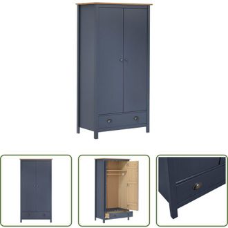 vidaXL Armadio in legno - Armadio a 2 Ante Hill Grigio 89x50x170 cm in Legno di Pino