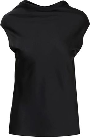 Philosophy di Lorenzo Serafini Cr&ecirc;pe Top met Gedrapeerde Kraag - Dames - Tops zonder mouwen - Zwart - M - Tops