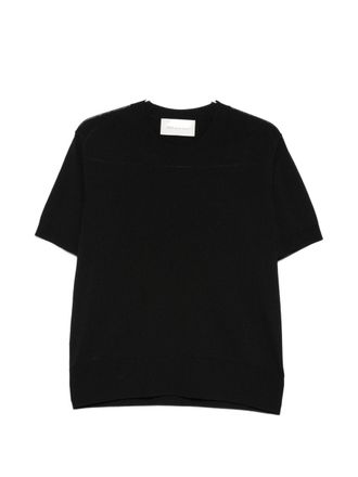 Ami Black Knitted Crew Neck Short Sleeve T-Shirt