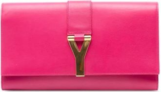 Saint Laurent Pre-owned Clutches, female, Pink, Size: ONE SIZE Pre-owned The Chyc Ligne Clutch