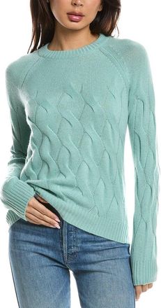 Fort&eacute; Cashmere Wandering Cable Crewneck Cashmere Sweater