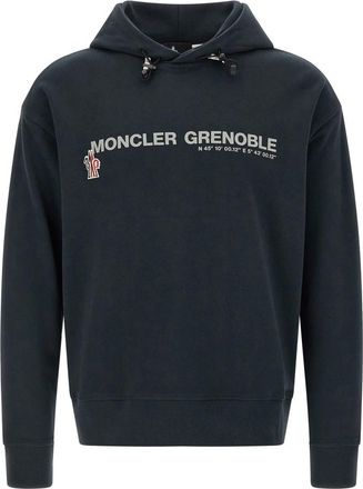 Moncler Cotton Jersey Hoodie - Heren - Hoodies - Blauw - S - Katoen - Hoodies & sweatvesten