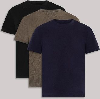 Ted Baker Mens Ted Baker 3-Pack T-Shirts, Olive Mix - Navy - Size: 40