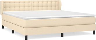 vidaXL Vidaxl - Cama Box Spring Con Colch&oacute;n Tela Color Crema 180x200 Cm