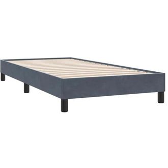 vidaXL Giroletto senza Materasso Grigio Scuro 80x220 cm Velluto vidaXL