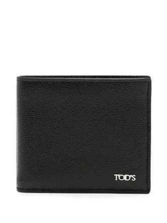 Tod's Wallet Leather Black Caviar Baby