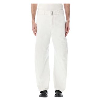 Christophe Lemaire Wide Trousers, male, White, Size: L Twisted Belted Pants in Denim
