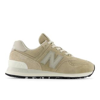 New Balance Womens 574 in Beige/White Suede/Mesh, size 3.5 Narrow