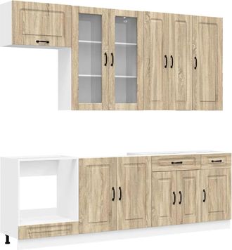 vidaXL Unidad De Cocina Kalmar 8 Uds. Roble Sonoma Vidaxl